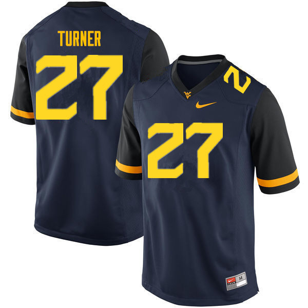Men #27 Tacorey Turner West Virginia Mountaineers College Football Jerseys Sale-Navy